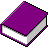 A pixelated image of a book with a purple cover